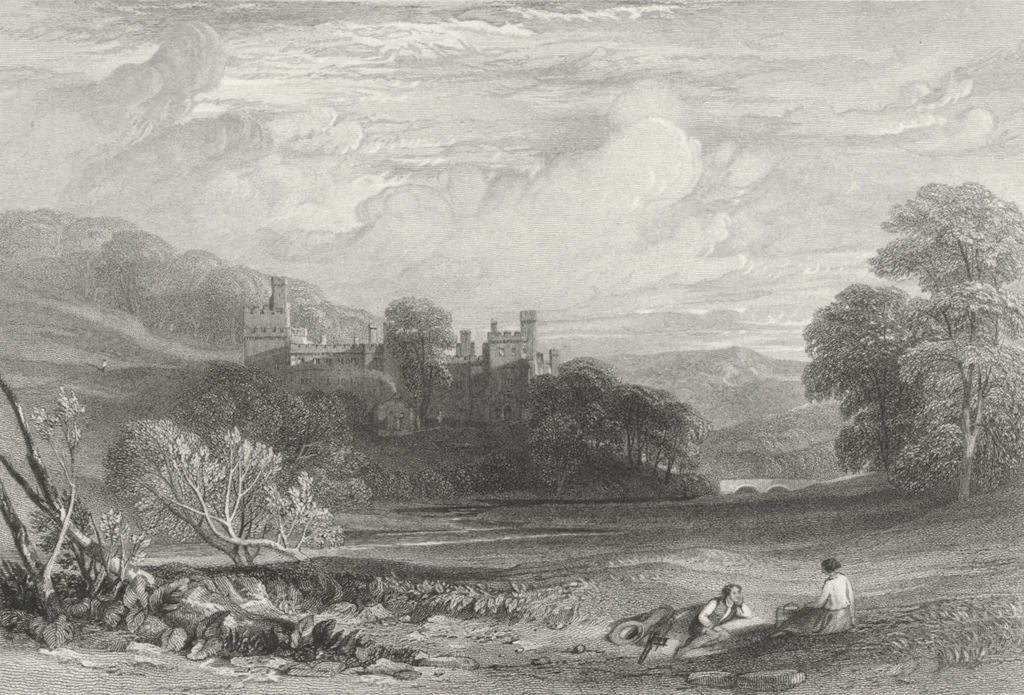 DERBYS. Haddon Hall, Derbyshire. Leitch 1850 old antique vintage print picture